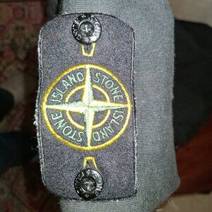 Stone Island Men’s Long Sleeve Cotton Shirt Black Compass Logo Sz 3xl